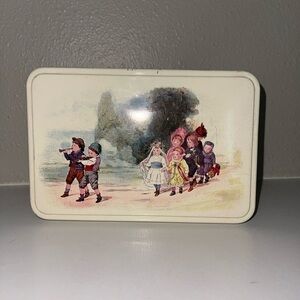 Massilly France Metal Tin Box & Lid Children At Play